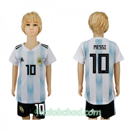 Fotbalové dresy Argentina Messi 10 Dětské MS 2018 Domácí Dres